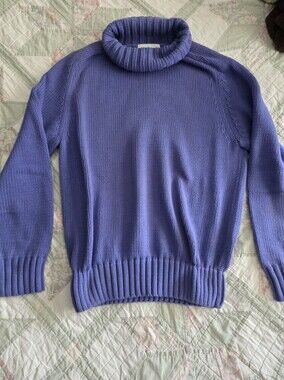 Westbound Purple Ribbed Turtleneck Sweater